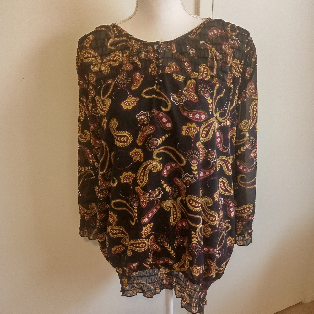 APT 9 Women's 3/4 Sleeves Blouse Black XL